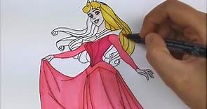 Cómo Colorear La Bella Durmiente 👸- Princesa Aurora-Manita para colorear
