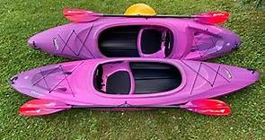 Lifetime Charger Kayak 10 foot Sit In Pink and Purple With Walmart Ozark Trail Sunset Kayak Paddles