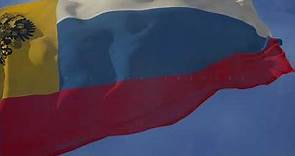 Waving flag and National Anthem of the Russian Empire