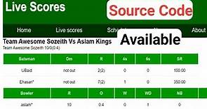 How to Create Live Cricket Score Website | Online Cricket Score Management System