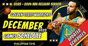 Golden state warriors schedule for December 2023 (🏀UPDATED) #goldenstatewarriors
