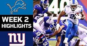 Lions vs. Giants | NFL Week 2 Game Highlights