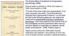 Margaret Floy Washburn & The Animal Mind
