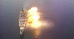 American Battleship New Jersey USS IOWA Class Battle ship 16inch guns firing