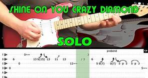 SHINE ON YOU CRAZY DIAMOND - Guitar lesson - Guitar solo (with tabs) - Pink Floyd
