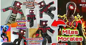 Como hacer a Miles Morales (spider-man) figura o muñeco de papel Minecraft movible skin #papercraft