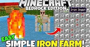 Minecraft Bedrock: EASY IRON FARM Tutorial! MCPE Xbox PS5 PC