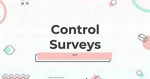 Control Surveys - USC BSCE - 2