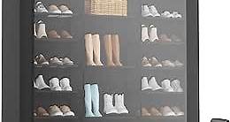 Large Tall Shoe Rack With Covers Shoes Closet 9-Tier 40-46 Pairs, Sneaker Organizer Cabinet Closed Shoe Shelves Shoe Stand Holder For Garage Bedroom,Zapateras, 50 Pares