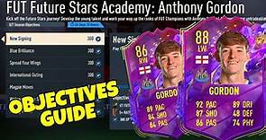 HOW TO COMPLETE GORDON OBJECTIVES FAST! - 88 Future Stars Academy Anthony Gordon Objective - FIFA 23