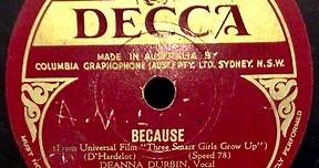 Deanna Durbin With Charles Previn And His Orchestra - Because / Home Sweet Home