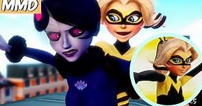 [ MMD Miraculous Ladybug ] Queen Bee vs Mayura + Queen Bee Transformación V4 - Miraculer (animation)