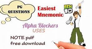 Alpha Blocker Uses | Pharmacology | Autonomic Nervous System