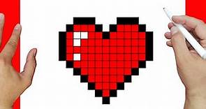How to draw a heart in pixel art step by step