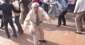 Funny old guy dancing