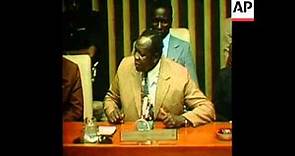 SYND 3 10 75 IDI AMIN SPEAKS TO THE UNITED NATIONS ABOUT ISRAEL