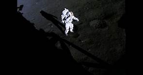 Gene Cernan takes his first steps on the moon