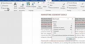 Check your word count in Microsoft Word