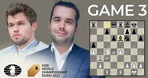 FIDE World Chess Championship Game 3 | Carlsen vs Nepo