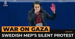 ‘There are no more words to say on Gaza’ Swedish MEP’s silent protest | Al Jazeera Newsfeed