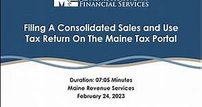 Filing A Consolidated Sales & Use Tax Return on the Maine Tax Portal