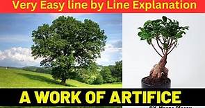 A Work Of Artifice | Summary and Analysis |Marge Piercy | Easy line by line Explanation|ICSE|