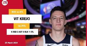 VIT KREJCI 16 PTS, 6 REB, 2 AST, 0 BLK, 1 STL vs BOS | 2023-2024 ATL | Player Full Highlights