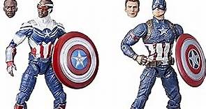 Marvel Legends Series Captain America 2-Pack Steve Rogers and Sam Wilson MCU 6-Inch Figures, 7 Accessories