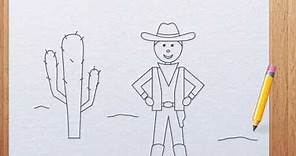 How to draw a cowboy step by step for kids