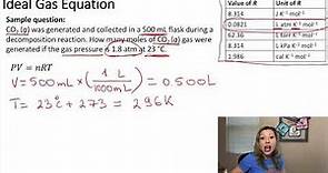Ideal Gas Equation: How to Choose the Correct Gas Constant, R? With Example.