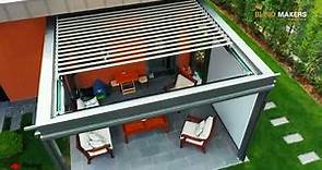Retractable Louvred Roof System Freestanding