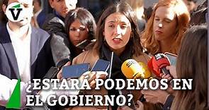 Declaraciones de Irene Montero sobre si Podemos va a forma parte del gobierno