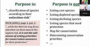 IUCN Red List webinar series – 01a The Red List Criteria: your questions answered