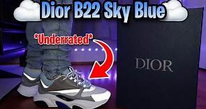UNBOXING DIOR B22 DESIGNER SNEAKER & ON FOOT REVIEW (WHITE BLUE)
