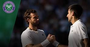 Novak Djokovic v Ernests Gulbis highlights - Wimbledon 2017