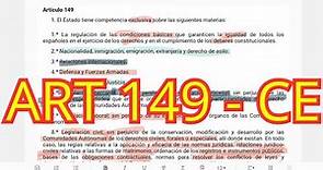 ARTÍCULO 149 - Constitución Española - Explicado para OPOSICIONES