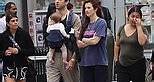 Mark Ronson and Grace Gummer go for a stroll with their baby