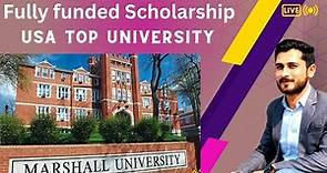 Marshall University USA Admission Process 2023 2024 | Fully Funded Scholarship