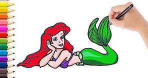 Como Dibujar a Ariel la Sierenita # Disney princesas