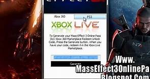 How to unlock Mass Effect 3 Online Pass Free! - Xbox 360 - PS3