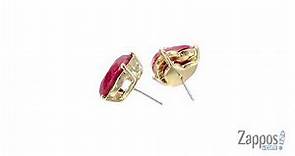 Betsey Johnson Fuchsia Sparkle Heart Stud Earrings SKU: 9033191