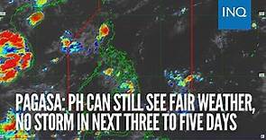 Pagasa: PH can still see fair weather, no storm in next three to five days