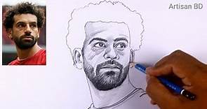 Realistic Face Mohamed Salah Easy Step by Step Pencil Sketch #mohamedsalah