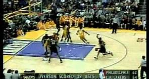 Allen Iverson 48 pts, nba finals 2001, lakers vs 76ers game 1