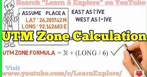 UTM Zone Calculation Formula | 31+(Longitude/6)