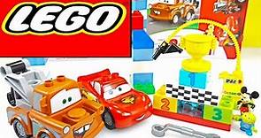 樂高玩具 迪士尼 汽車總動員 世界大賽 閃電 麥坤 拖線 比賽 玩玩具 玩具 開箱 LEGO Disney Cars Race game toys