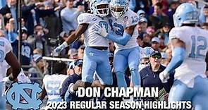Don Chapman 2023 Regular Season Highlights | North Carolina DB