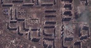 Before-and-after images of the destroyed Ukrainian city of Bakhmut
