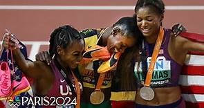 Shericka Jackson's HISTORIC 21.41 clinches 200m ahead of Gabby Thomas and Sha'carri | NBC Sports