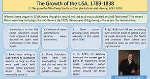 OCR GCSE History - The Making of America 1789-1900 - Topic 1 - The Growth of the USA 1789-1838